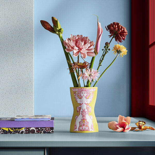 Nina Vase, gul/pink, Bj&oslash;rn Wiinblad