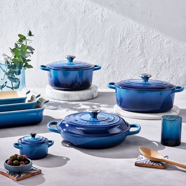 Signature rund st&oslash;bejernsgryde &Oslash; 20 cm, azure blue, Le Creuset