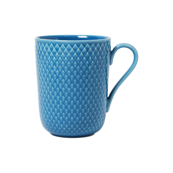 Rhombe Color krus med hank, bl&aring;, Lyngby Porcel&aelig;n