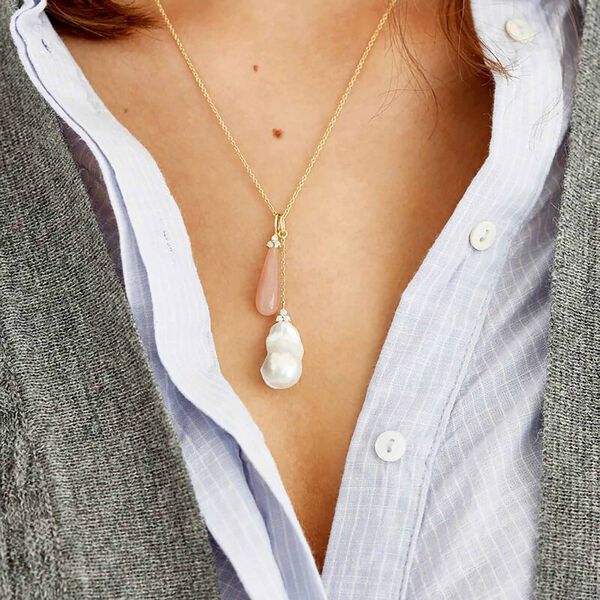 Fryd Barok perle &oslash;reh&aelig;nger, guld, Ro Copenhagen