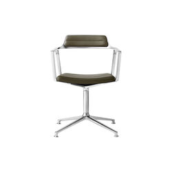 VIPP452 Swivel Chair with Gliders, bosco green/polished aluminium, Vipp