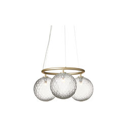 Miira 3 Circular Pendant, brass/optic clear, Nuura