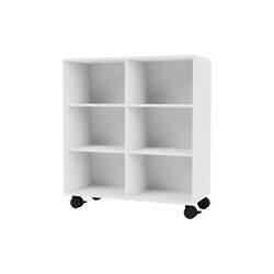 Montana 1113 reol med hjul, 101 new white/black, Montana Furniture