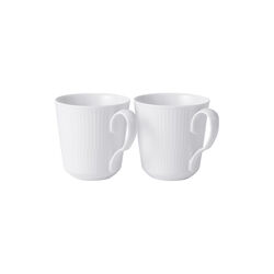 Hvid Riflet krus 28 cl, 2 stk, Royal Copenhagen