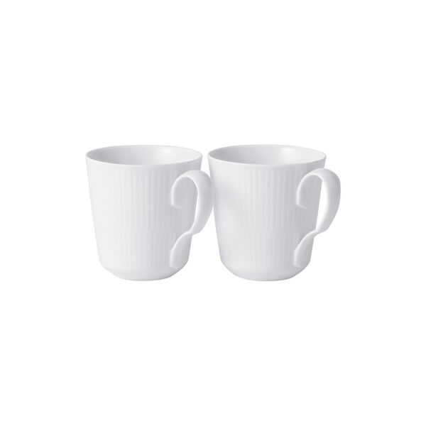 Hvid Riflet krus 28 cl, 2 stk, Royal Copenhagen