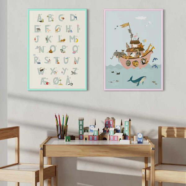 Alfabet Bl&aring; dansk plakat, ViSSEVASSE