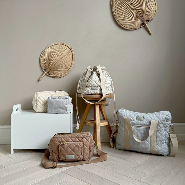 Makeup pung, classic stripes blue/praline, Cam Cam Copenhagen