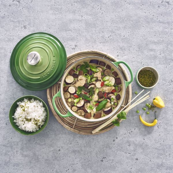 Signature rund st&oslash;bejernsgryde &Oslash; 20 cm, bamboo green, Le Creuset