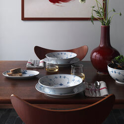 Musselmalet Riflet dyb tallerken &Oslash; 24 cm, Royal Copenhagen