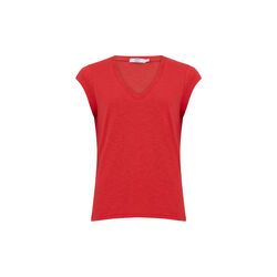 CC Heart Basic V-Neck T-Shirt, papaya pink, Coster Copenhagen