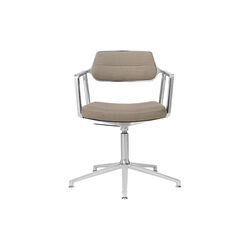 VIPP453 Swivel+ Chair with Gliders, dark sand/polished aluminium, Vipp