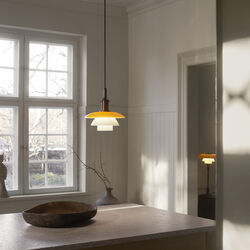 PH 3/3 Pendel Centenary Edition, amber/opal white, Louis Poulsen
