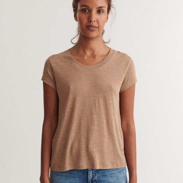 Ashly SS Tee, portobella, Basic Apparel