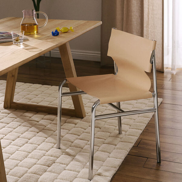 Jordan Leather Dining Chair, beige, Westwing Collection