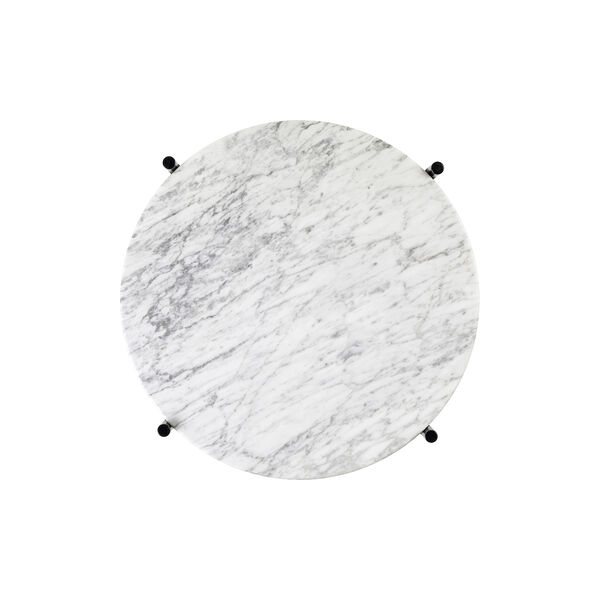 TS Side Table Round, white carrara marble/black, GUBI