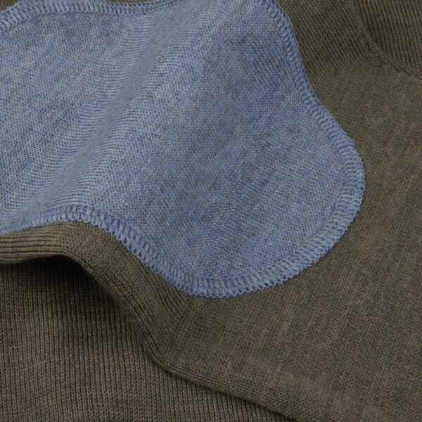 Sweater Knitted Crew Neck With Patch Merino Wool, green, Stenströms