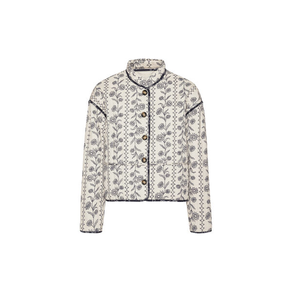 Short Padded Jacket, white wildflower, Ilse Jacobsen Hornb&aelig;k