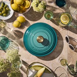 Signature rund st&oslash;bejernsgryde &Oslash; 24 cm, bleu riviera, Le Creuset
