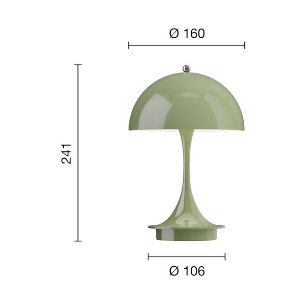 Panthella 160 Portable bordlampe, green, Louis Poulsen