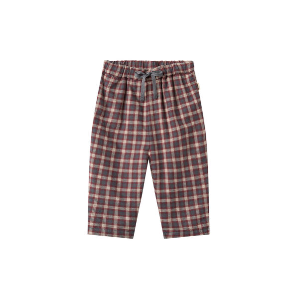 Trousers Lined Arne, blue holiday check, Wheat