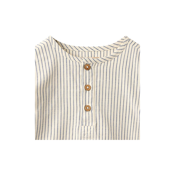 Shirt Bj&oslash;rk, dark blue stripe, Wheat