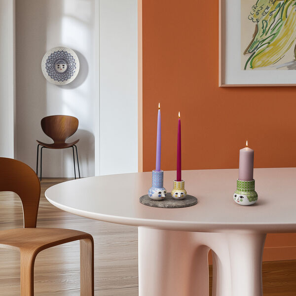 Olga Lysestage, lys blå, Bjørn Wiinblad