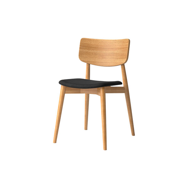 Chiara spisebordsstol, Davos 0522 Black/naturolieret eg, Bruunmunch Furniture