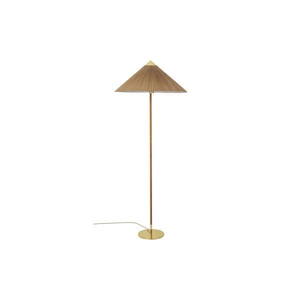9602 Floor Lamp, brass/bamboo, GUBI