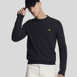 Lambswool Blend Crew Neck Jumper, dark navy marl, Lyle & Scott