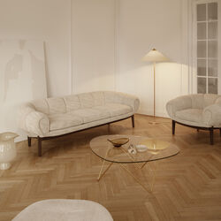 Pedrera Coffee Table, brass semi matt, GUBI