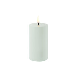 LED Pillar Candle 10 cm, dusty green, Uyuni Lighting