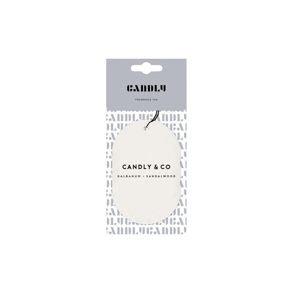No. 6 Scented Car/Room Tag, Galbanum/Sandalwood, Candly & Co