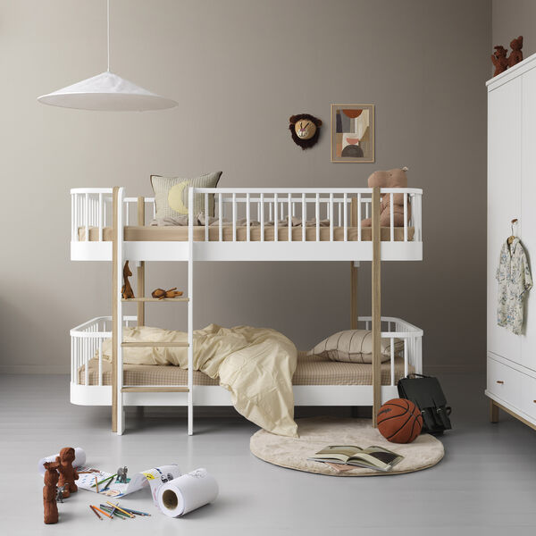 Wood kl&aelig;deskab 3 d&oslash;re, hvid/eg, Oliver Furniture