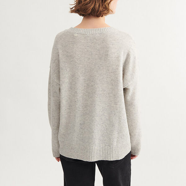 Lise O-Neck, light grey mel., Basic Apparel