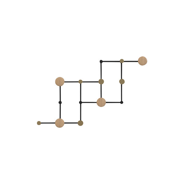 X•TEND knagerække, sort/eg, LoCa
