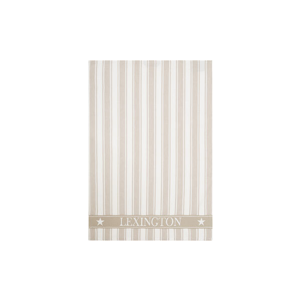 Icons Cotton Twill Waffle Striped viskestykke, beige/white, Lexington