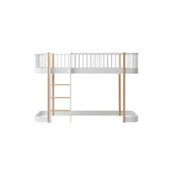 Wood Original halvh&oslash;j seng 90x200 cm, hvid/eg, Oliver Furniture