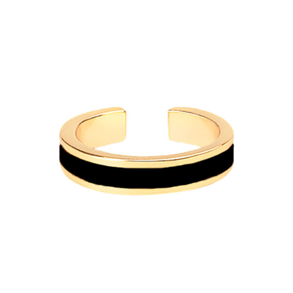 BANGLE Ring, light gold/black, bangle up