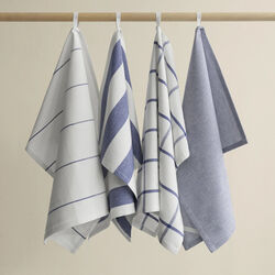 TAULO Viskestykkes&aelig;t Stribet, white/mazarine blue, Blomus