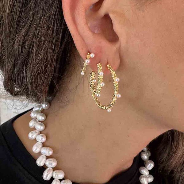 Gloria Small &Oslash;reringe, pearl, Nuni Copenhagen