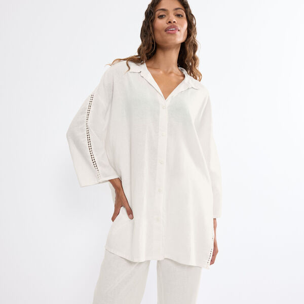 Summer Wear Boyfriend Shirt 01, silk white, Triumph
