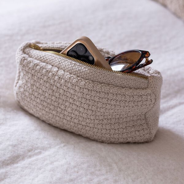 Strikket Clutch Petra, beige melange Strikket Clutch Petra, beige melange, By LOHN