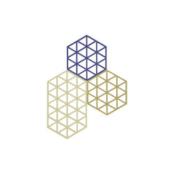 Triangles bordsk&aring;ner, khaki/warm sand/indigo, Zone Denmark