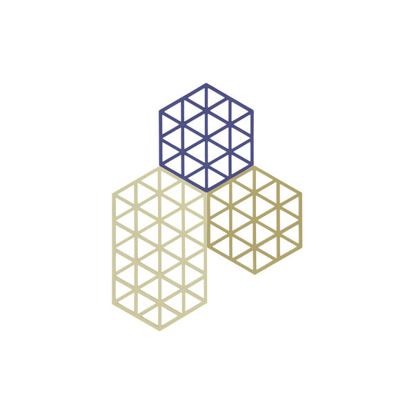 Triangles bordsk&aring;ner, khaki/warm sand/indigo, Zone Denmark