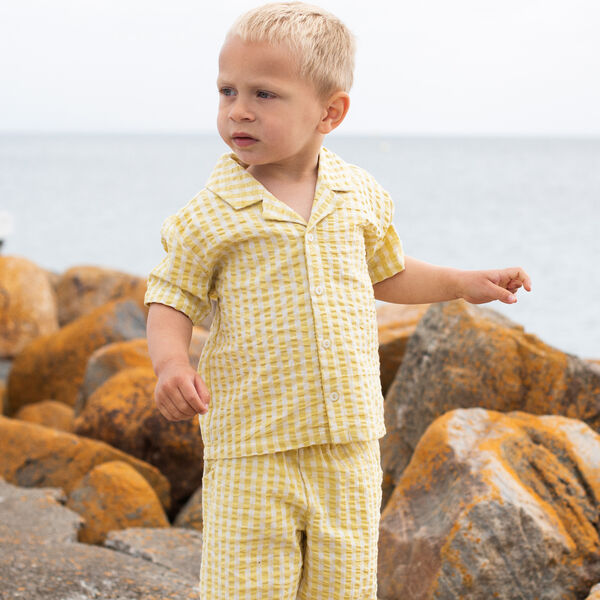 Short Sleeve Shirt, lemon checks, Serendipity