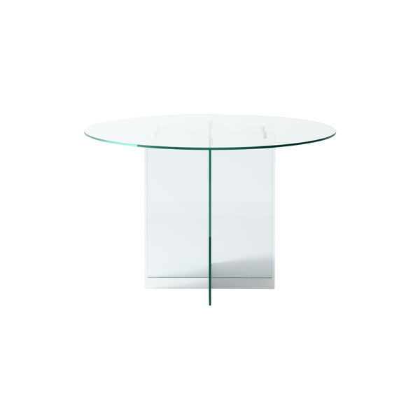 Anouk Round Glass Dining Table, transparent, Westwing Collection