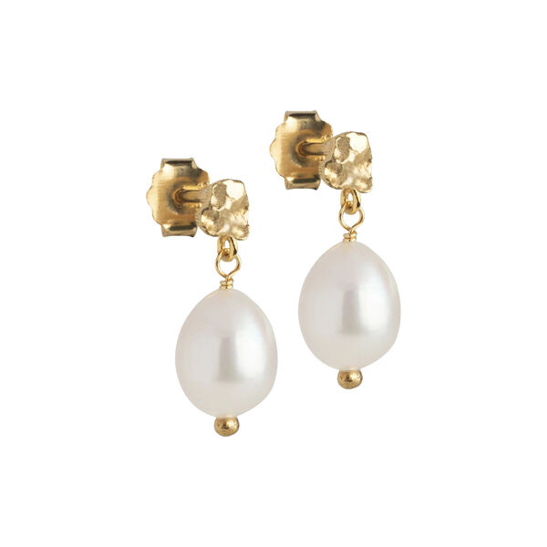 Poe studs, guld/perle, ENAMEL Copenhagen