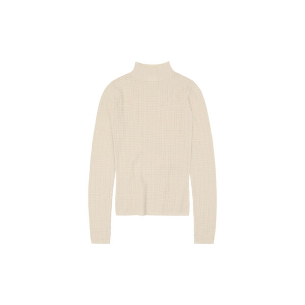 High Neck Pointelle Top, ecru, FUB