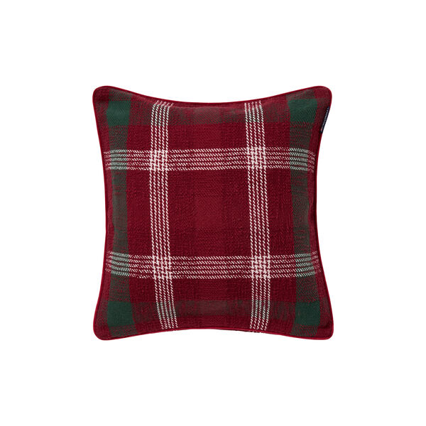 Checked Pillow Cover, red/green/white, Lexington