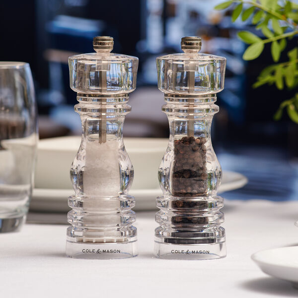 London Salt and pepper set, acrylic, Cole & Mason